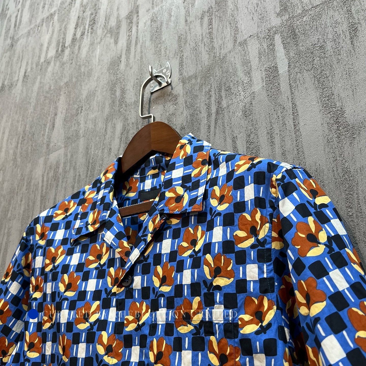 Prada Floral Check Short Sleeve Shirt in Multi Size US XL / EU 56 / 4 - 5 Thumbnail