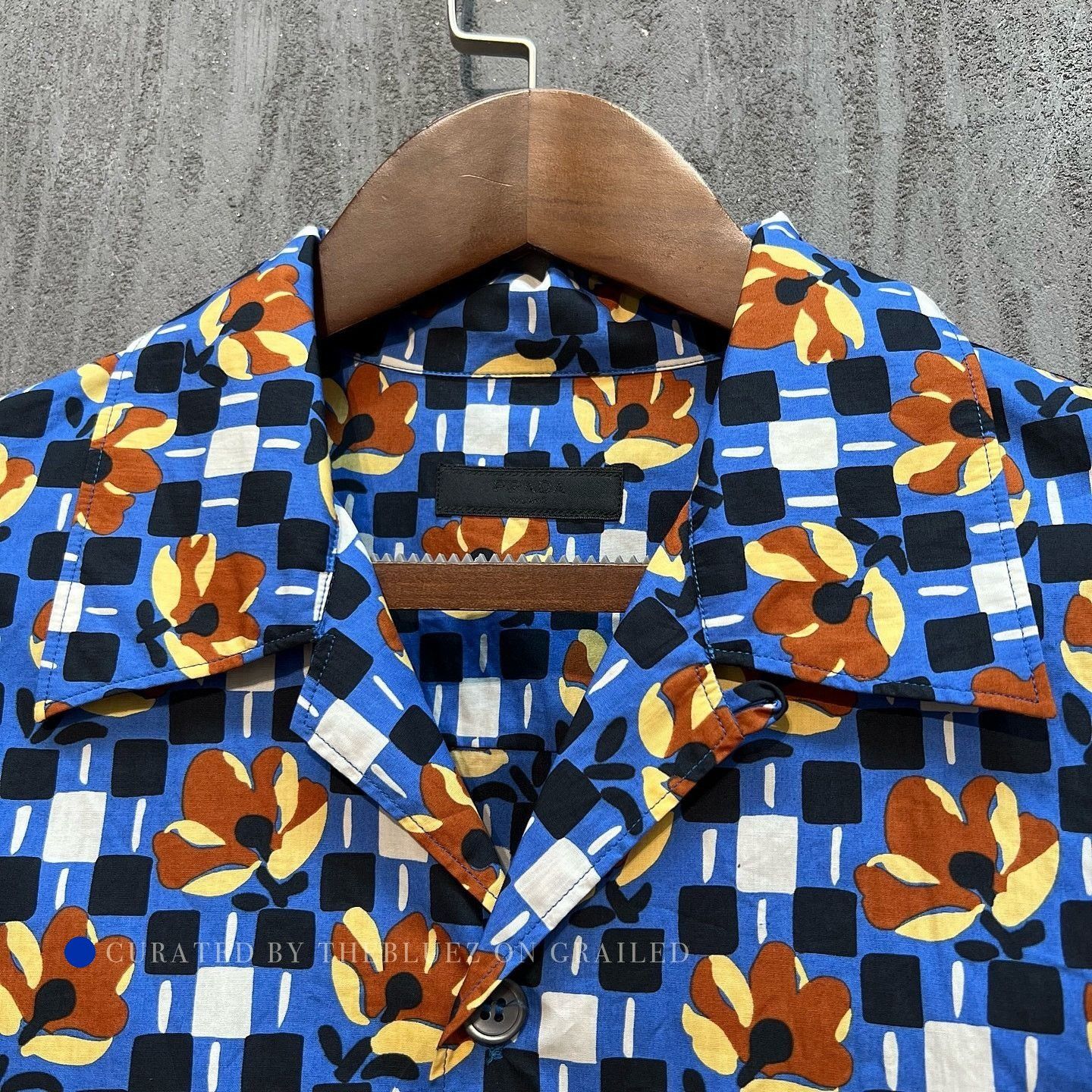 Prada Floral Check Short Sleeve Shirt in Multi Size US XL / EU 56 / 4 - 6 Thumbnail