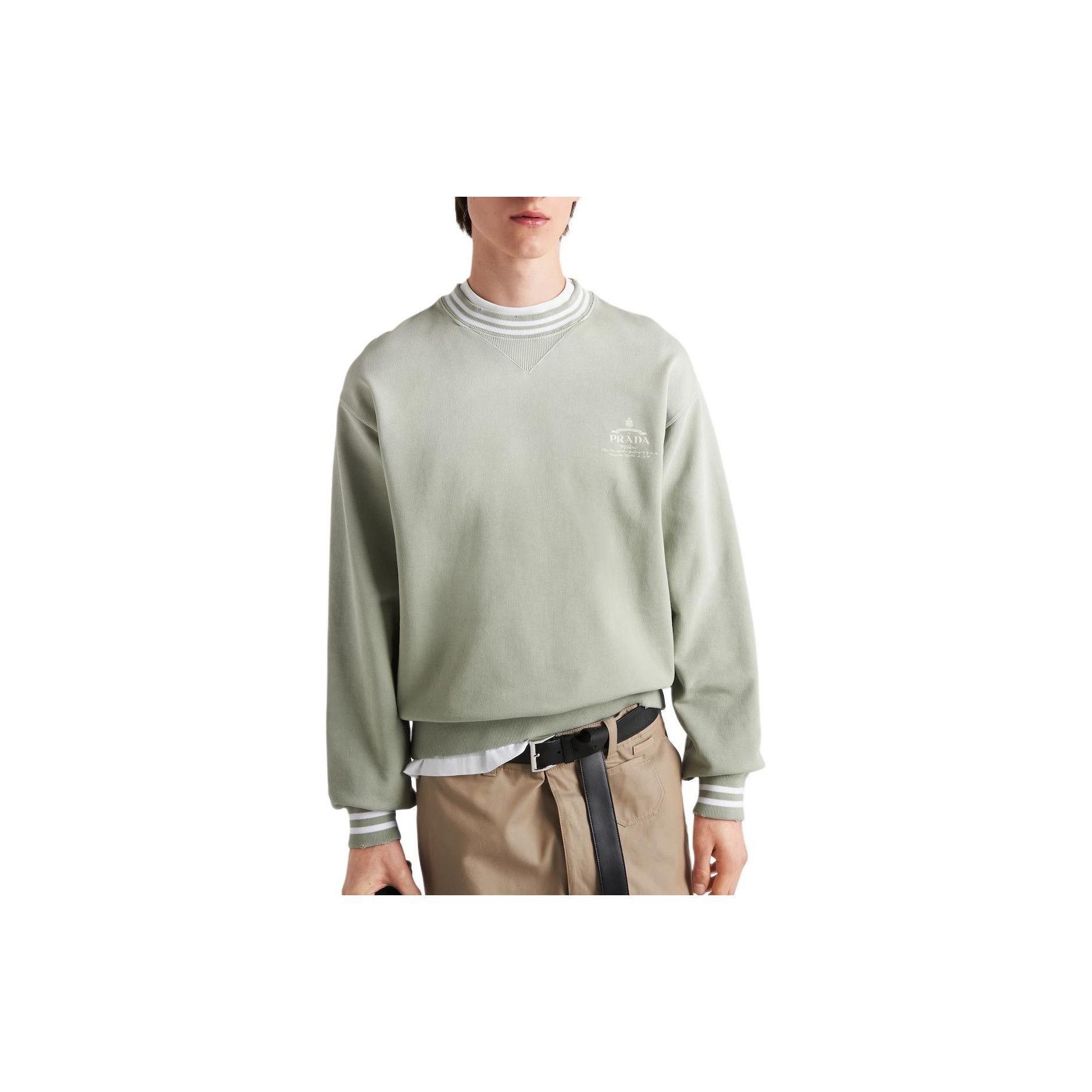 Prada Comfortable Green Logo Sweatshirt Size US M / EU 48-50 / 2 - 10 Thumbnail