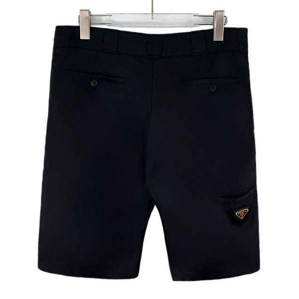 Prada Sleek Black Triangle Logo Shorts Size US 34 / EU 50 - 2 Thumbnail