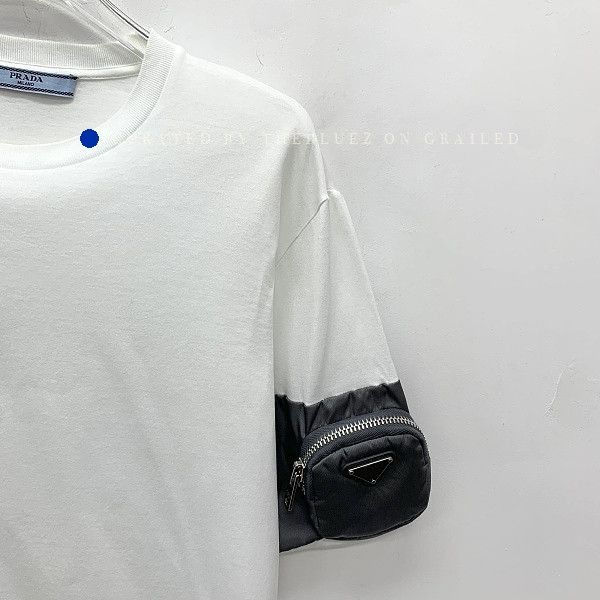 Prada Minimalist Pocket Jersey T-Shirt in White Size US XS / EU 42 / 0 - 5 Thumbnail