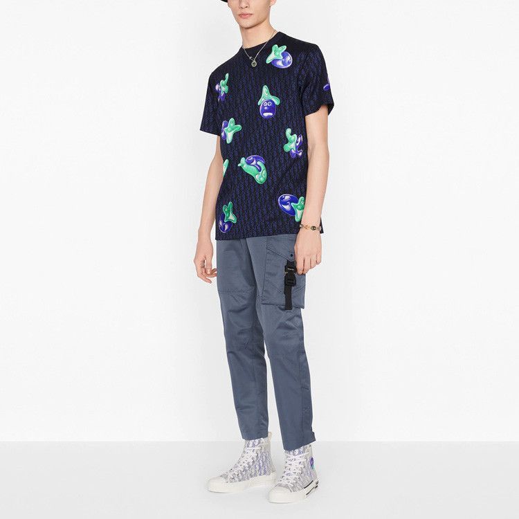 Dior Graphic Tee with Oblique Design in Blue Size US M / EU 48-50 / 2 - 6 Thumbnail