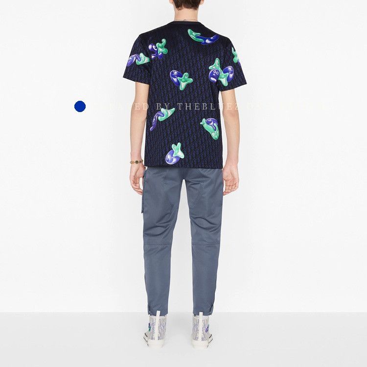Dior Graphic Tee with Oblique Design in Blue Size US M / EU 48-50 / 2 - 7 Thumbnail