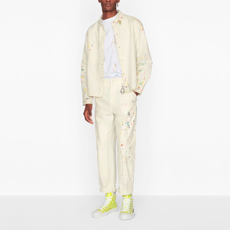 Dior Paint Splatter Denim Shirt in White Size US M / EU 48-50 / 2 - 6 Thumbnail