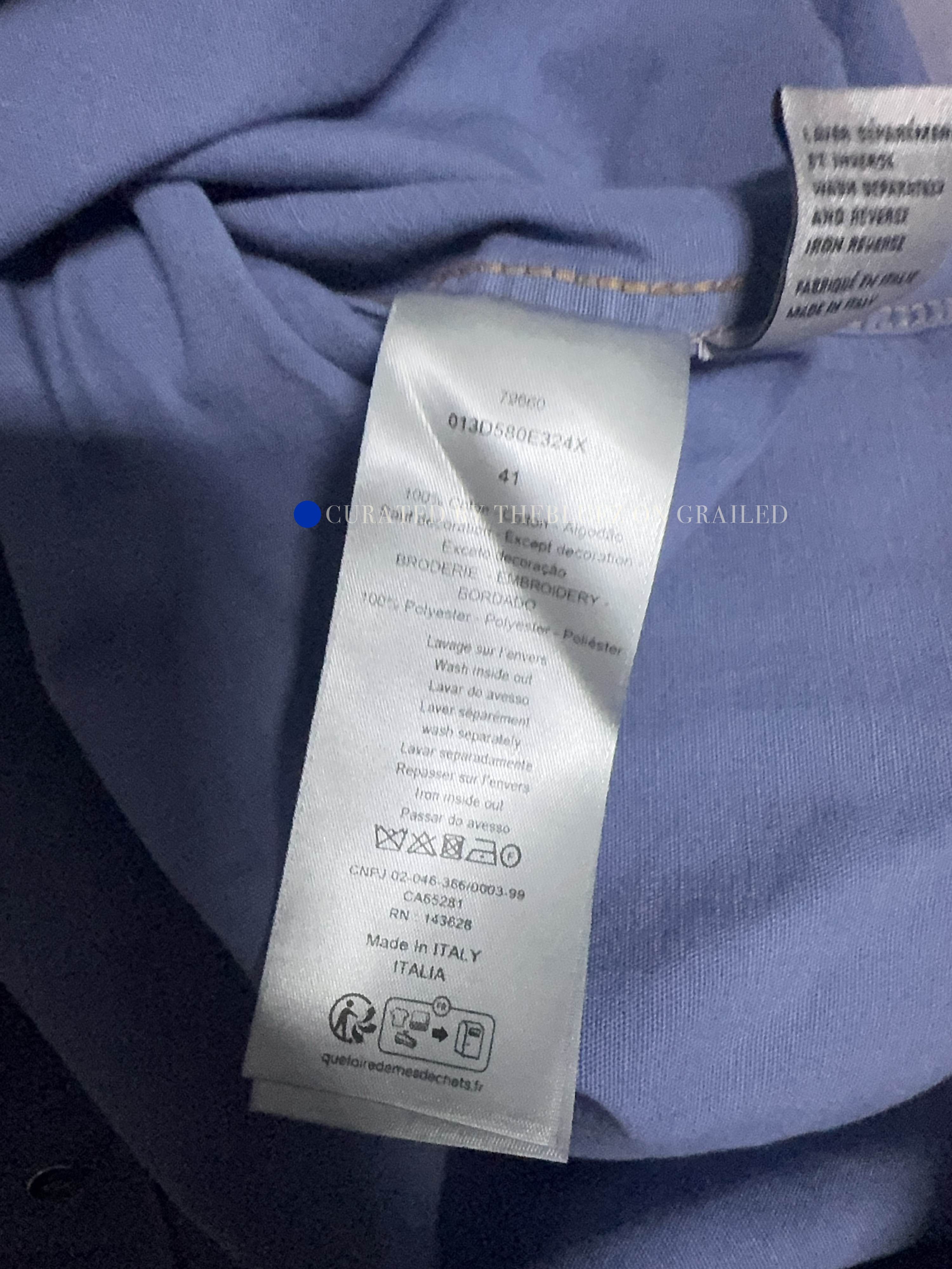 Dior Elegant Blue Embroidered Button Up Shirt Size US L / EU 52-54 / 3 - 4 Thumbnail