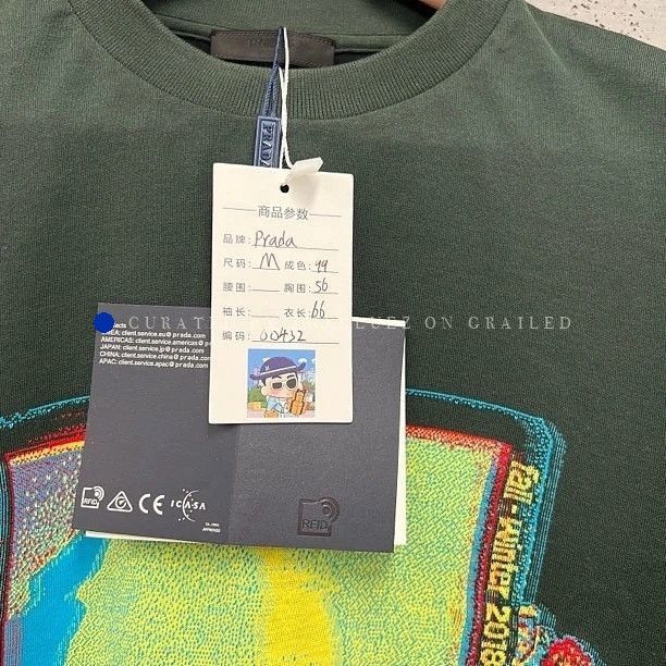 Prada FW18 Graphic Print T-Shirt in Green Size US M / EU 48-50 / 2 - 3 Thumbnail