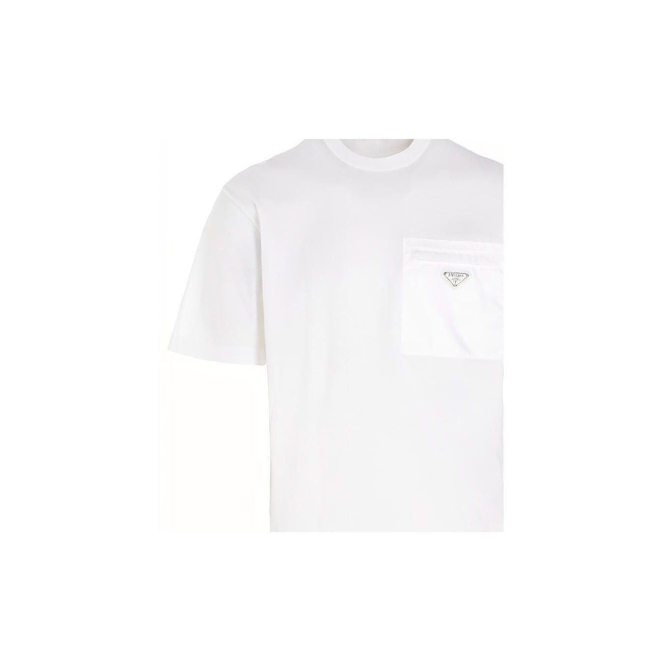 Prada Minimalistic Pocket Logo Tee in White Size US L / EU 52-54 / 3 - 6 Thumbnail
