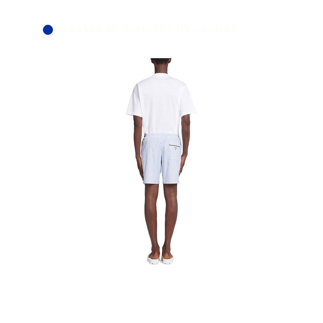 Prada Striped Cotton Shorts in Blue Size US 34 / EU 50 - 8 Thumbnail