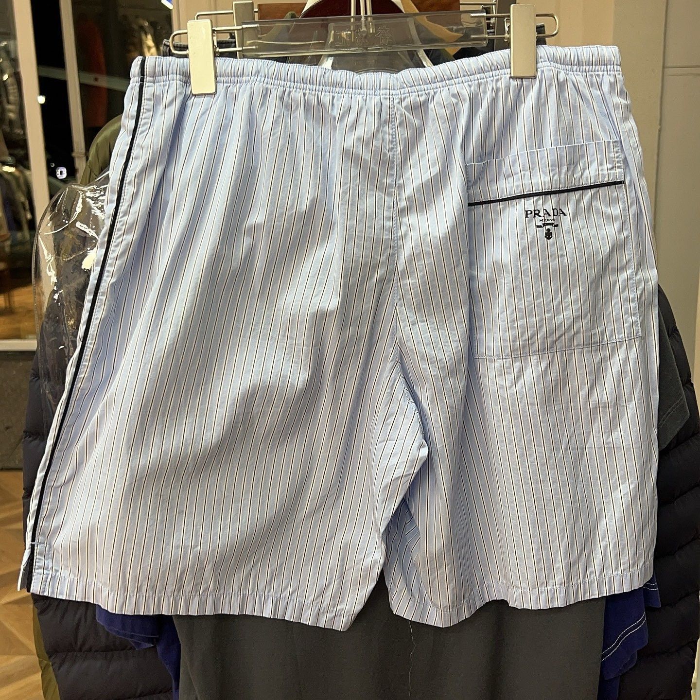 Prada Striped Cotton Shorts in Blue Size US 34 / EU 50 - 2 Thumbnail