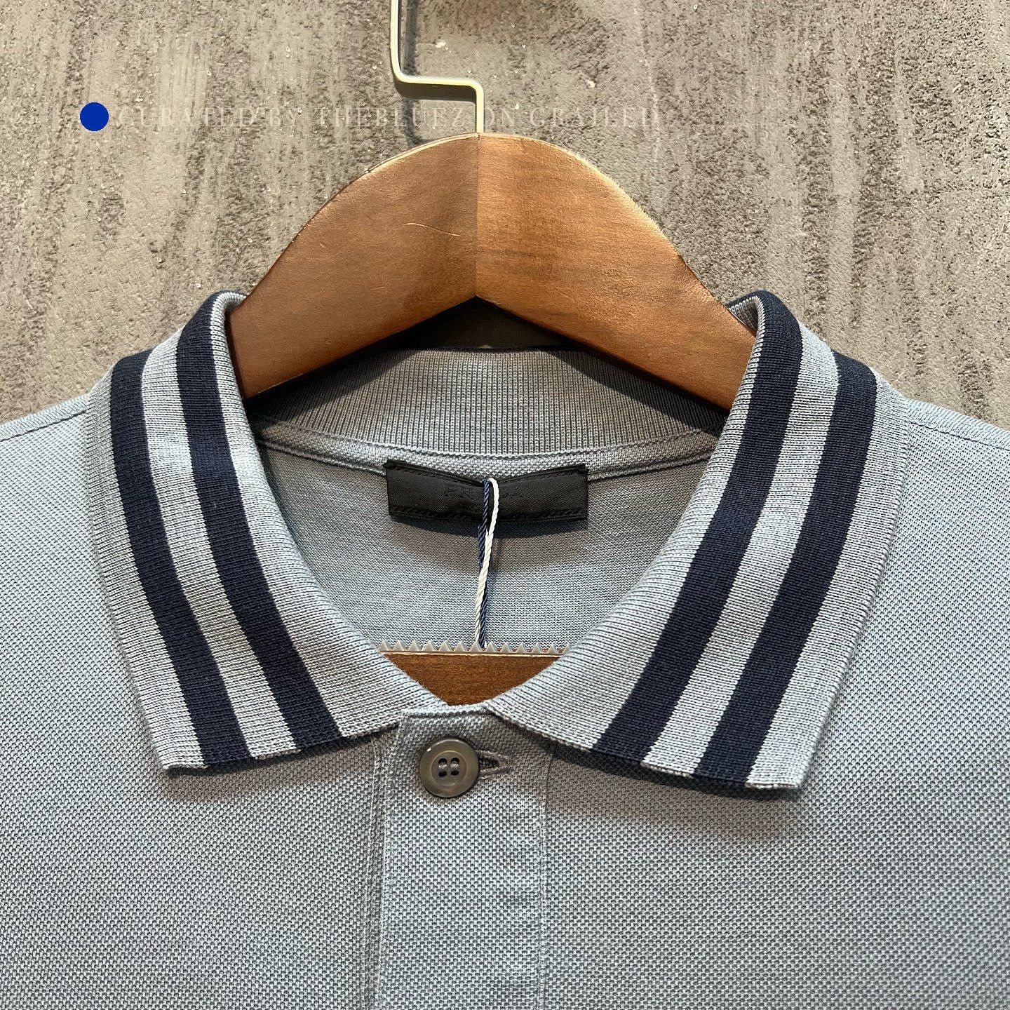 Prada Striped Collar Pocket Polo in Blue Size US M / EU 48-50 / 2 - 8 Thumbnail