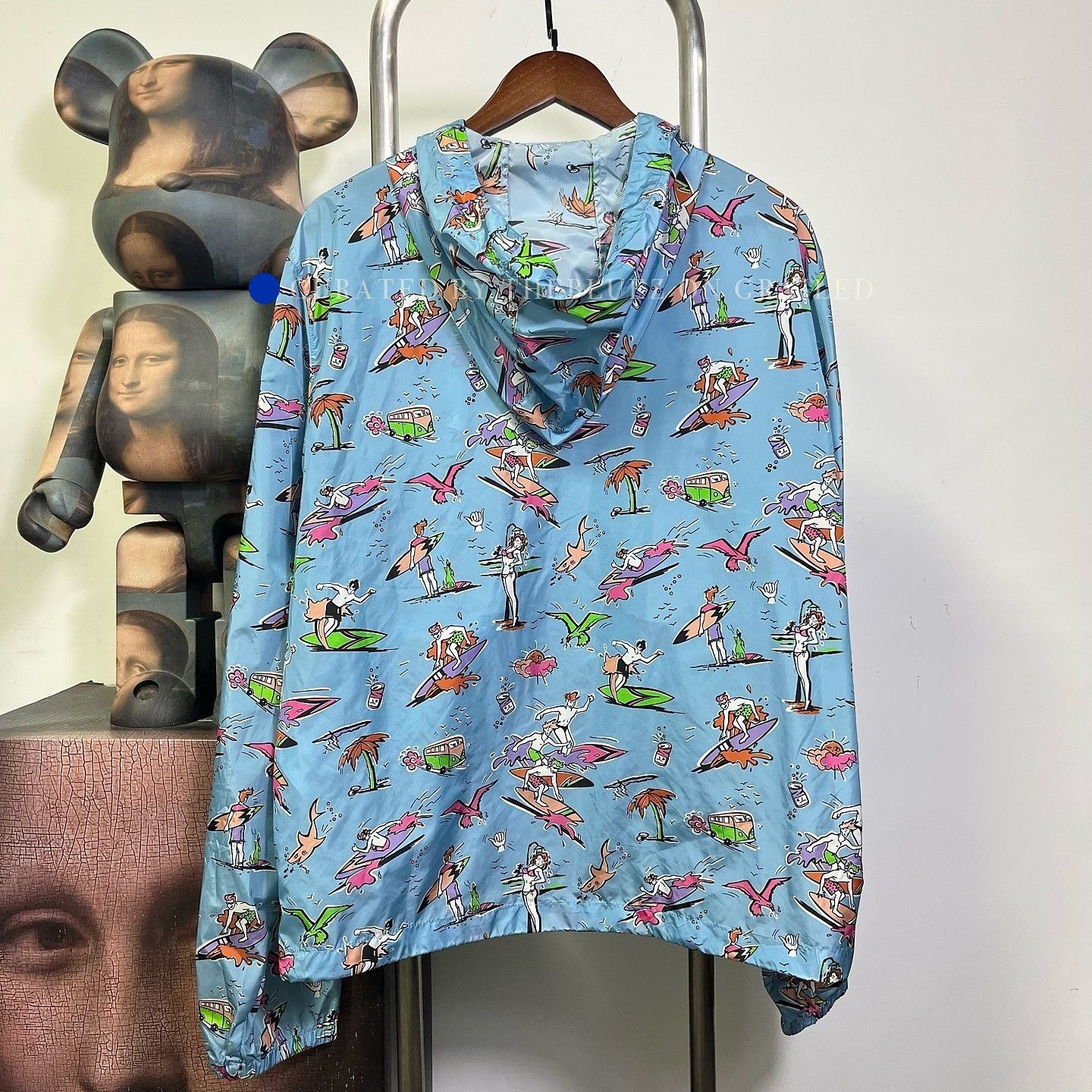 Prada Blue Nylon Surf Print Jacket Size US XXL / EU 58 / 5 - 2 Thumbnail