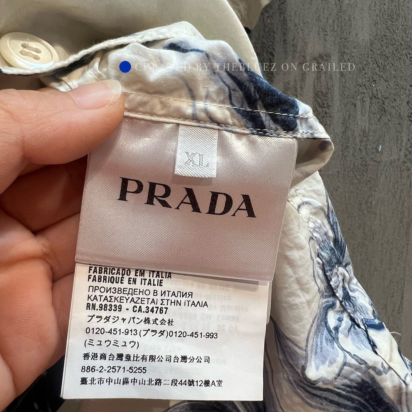 Prada Floral Wave Print Button-Up Shirt Size US XL / EU 56 / 4 - 4 Thumbnail