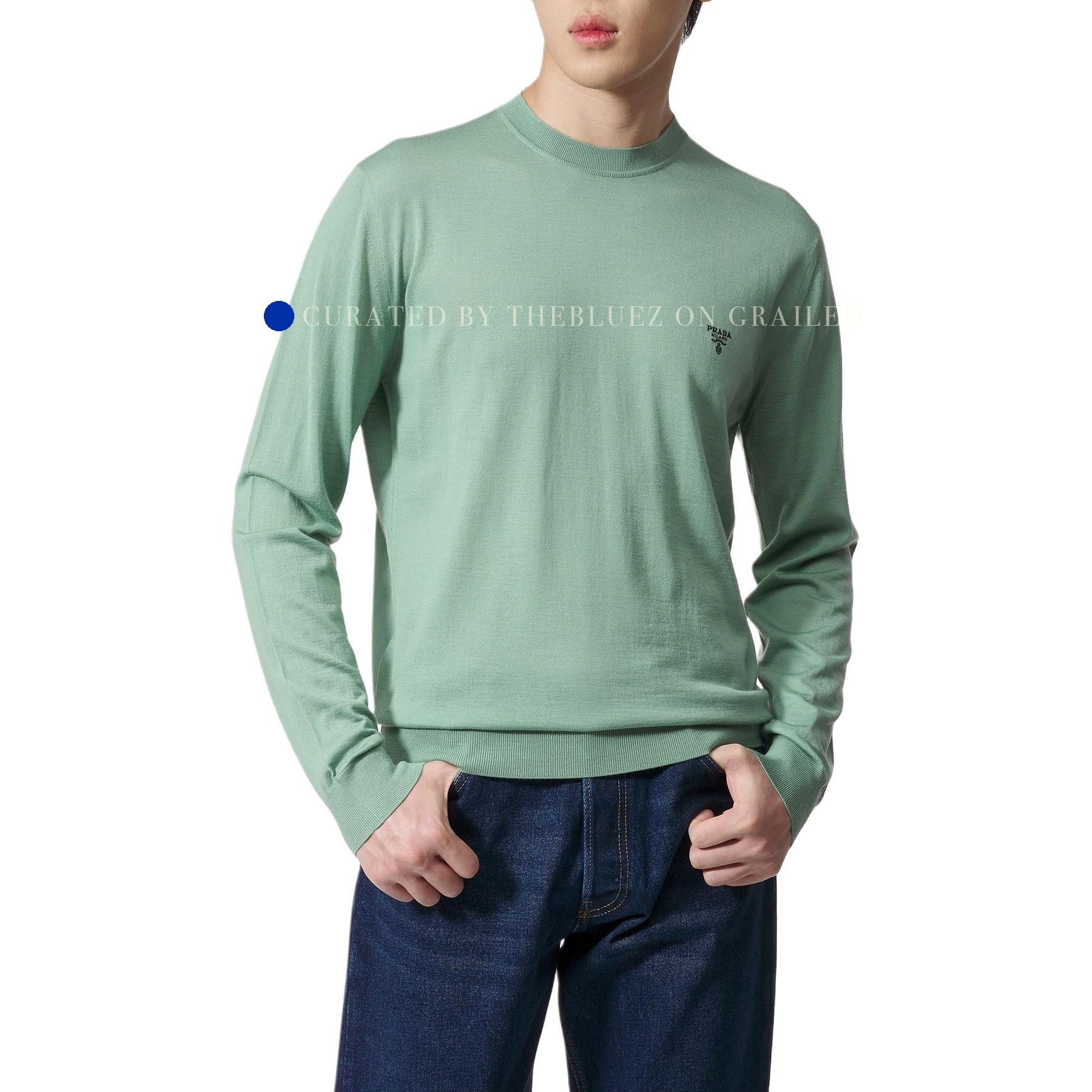 Prada Logo Knit Sweater in Rich Green Size US M / EU 48-50 / 2 - 10 Thumbnail