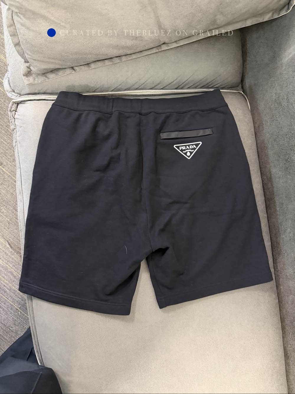 Prada Stylish Black Sweatshorts with Logo Patch Size US 38 / EU 54 - 2 Thumbnail