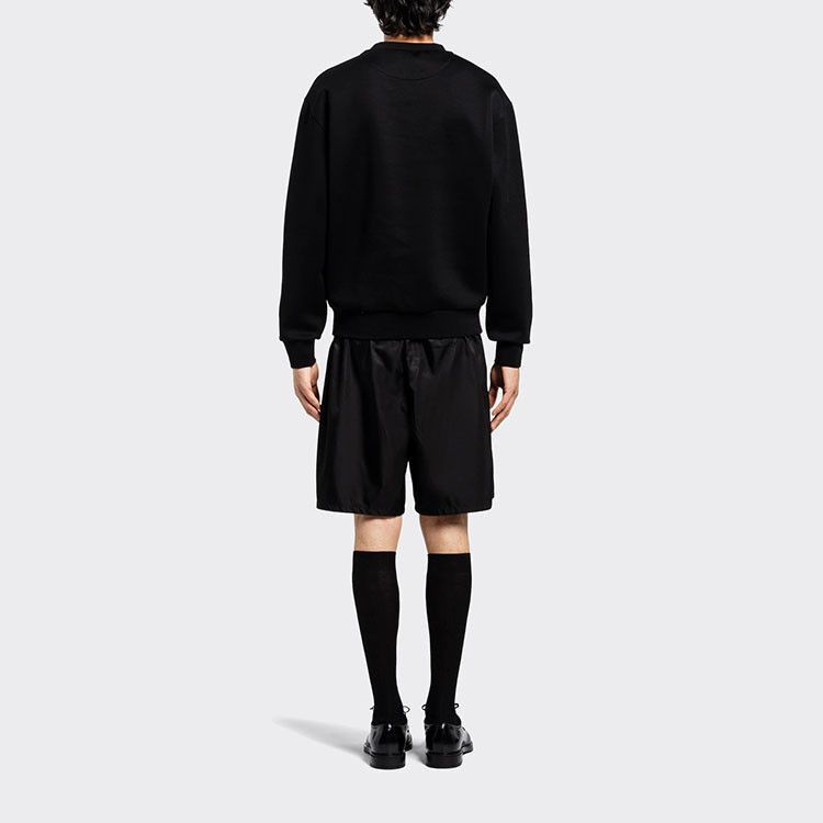 Prada Black Embroidered Logo Sweatshirt Size US M / EU 48-50 / 2 - 7 Thumbnail