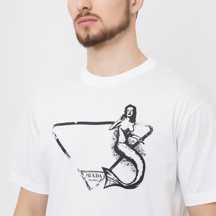 Prada Mermaid Print Short Sleeve T-Shirt Size US L / EU 52-54 / 3 - 12 Thumbnail