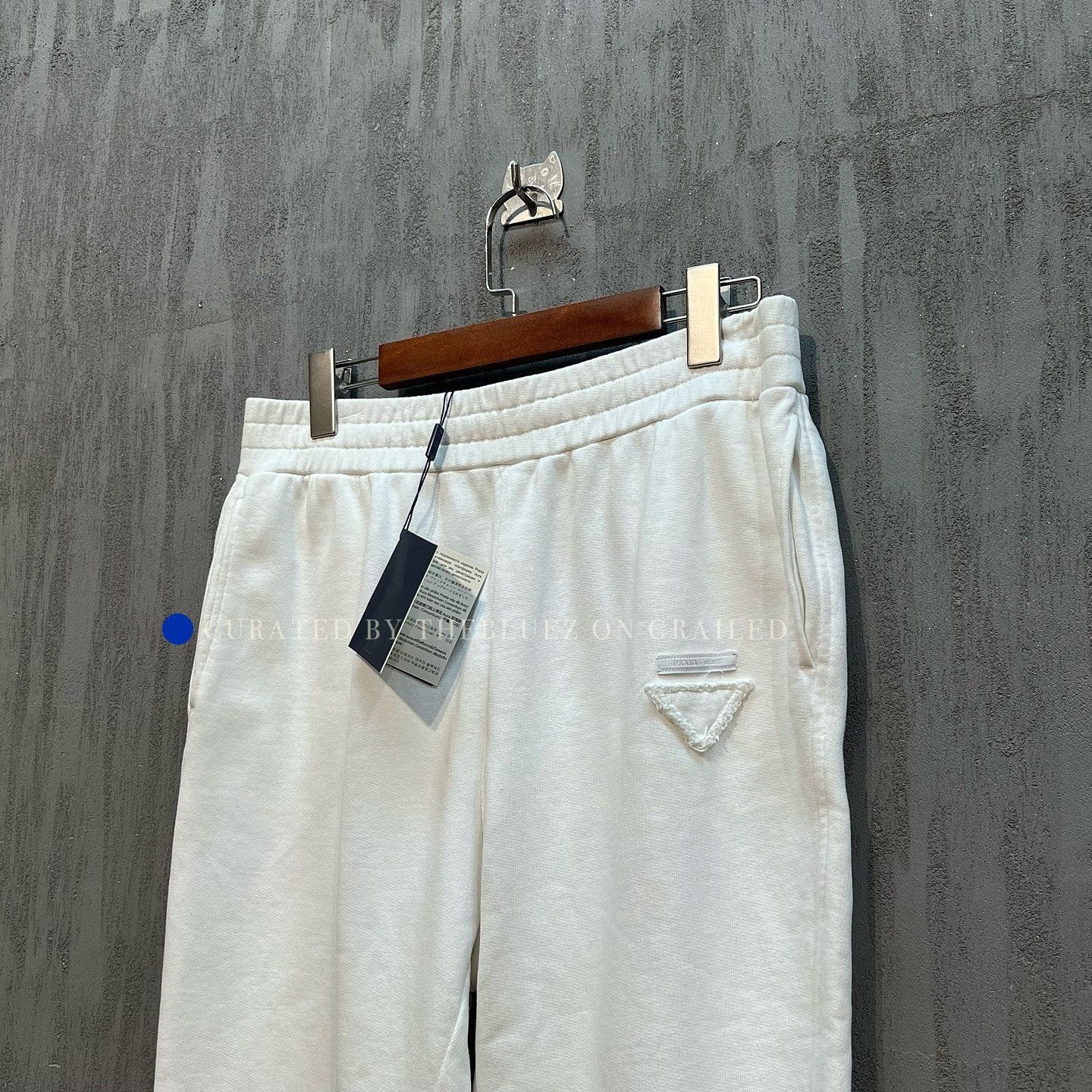 Prada Stylish Logo Cotton Sweatpants in White Size US 36 / EU 52 - 6 Thumbnail
