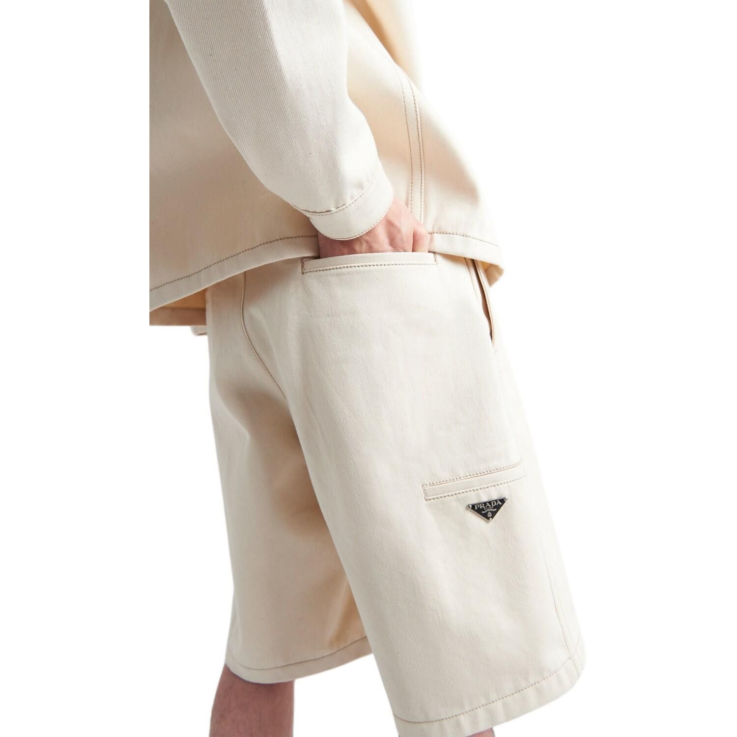 Prada Stylish Logo Patch Shorts in Beige Size US 38 / EU 54 - 13 Thumbnail