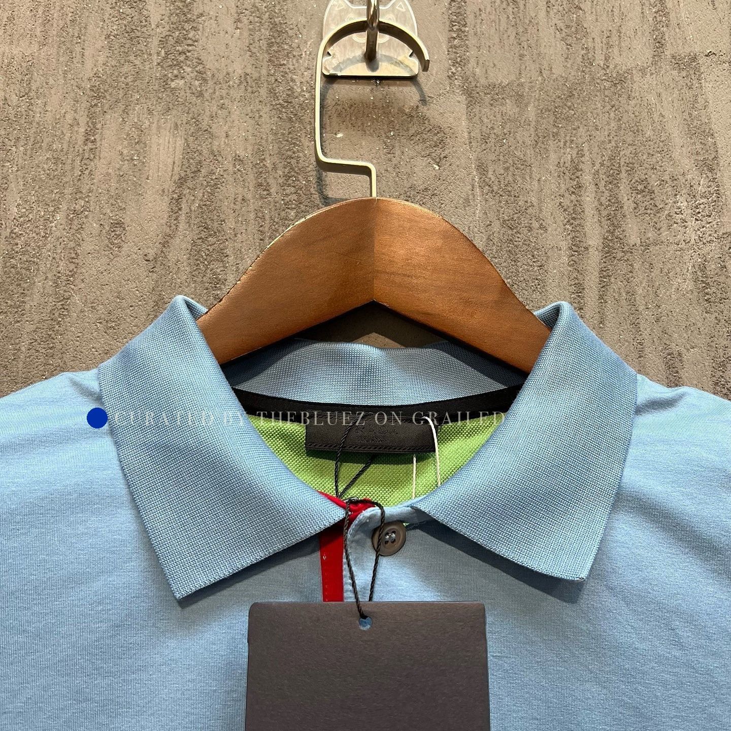 Prada Classic Blue Polo with Logo Pocket Size US XL / EU 56 / 4 - 6 Thumbnail