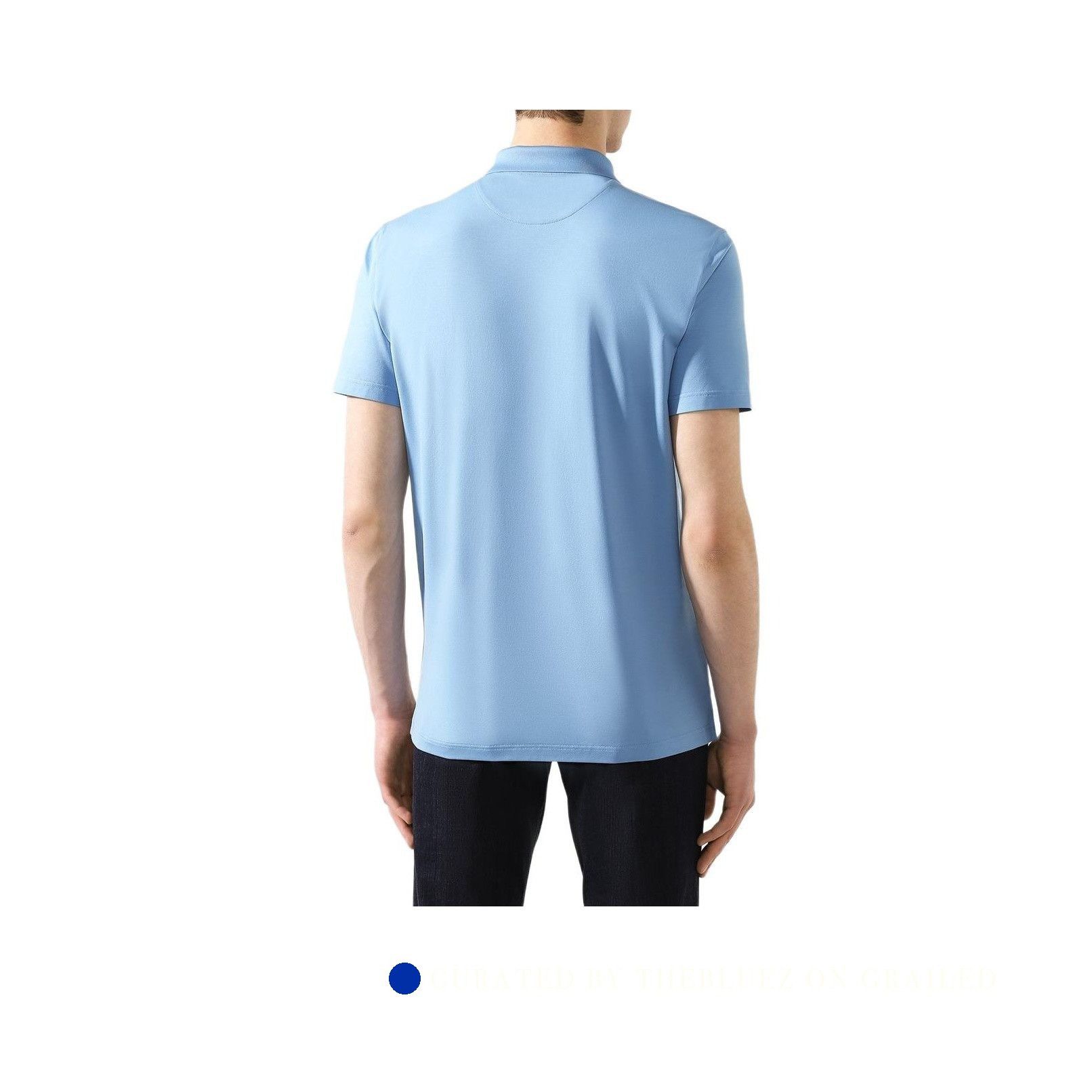 Prada Classic Blue Polo with Logo Pocket Size US XL / EU 56 / 4 - 10 Thumbnail