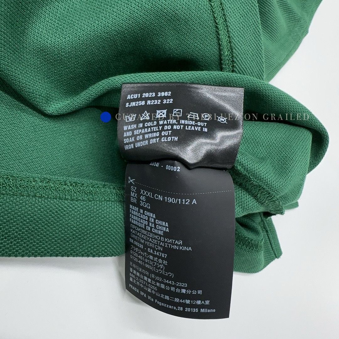 Prada Green Polo Shirt with Logo Trim Size US XXL / EU 58 / 5 - 5 Thumbnail