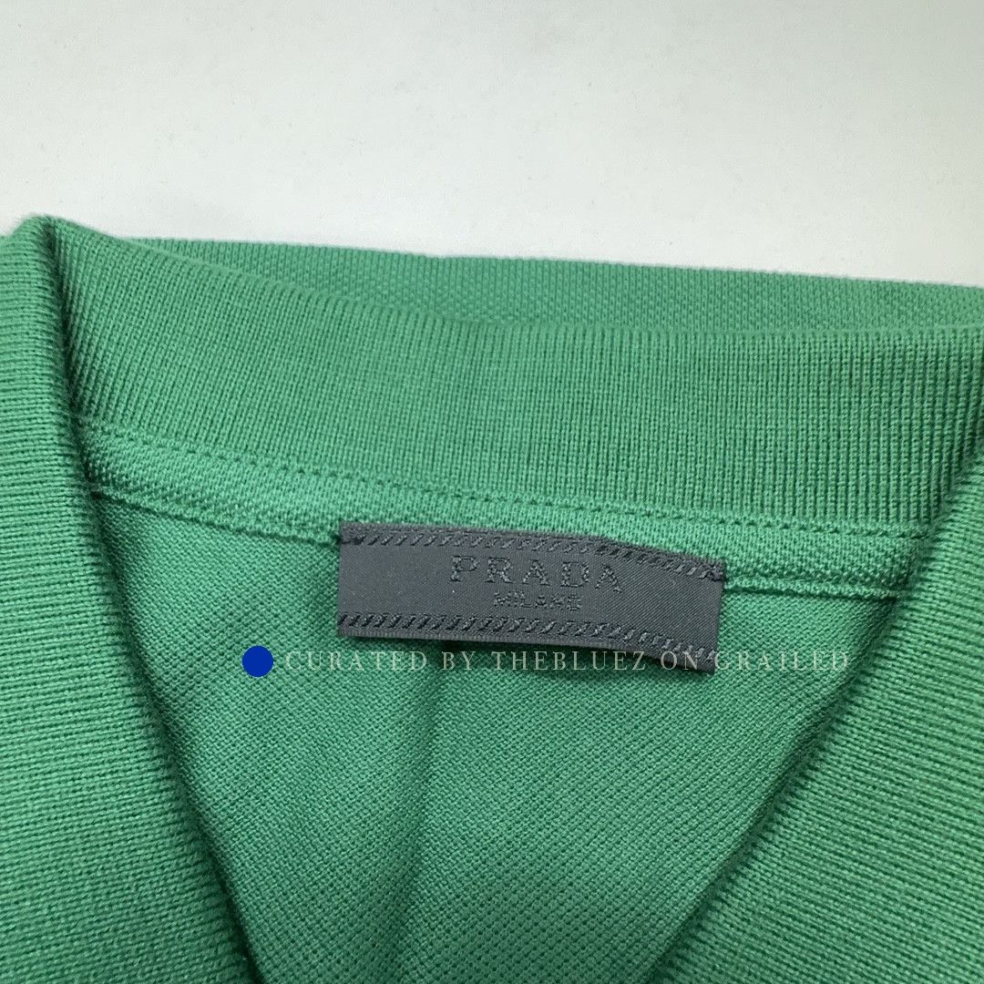 Prada Green Polo Shirt with Logo Trim Size US XXL / EU 58 / 5 - 3 Thumbnail