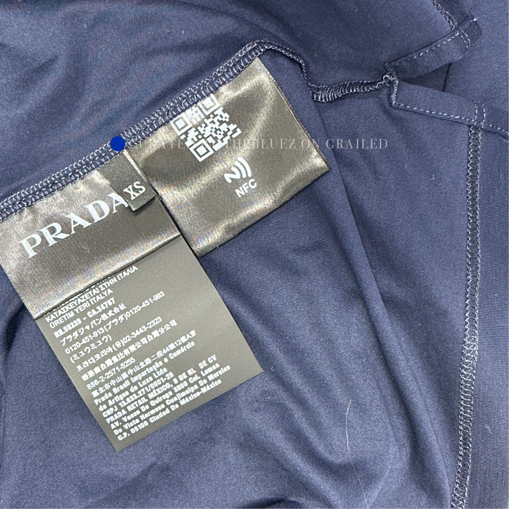 Prada Silk Polo with Logo Embroidery in Blue Size US XS / EU 42 / 0 - 4 Thumbnail