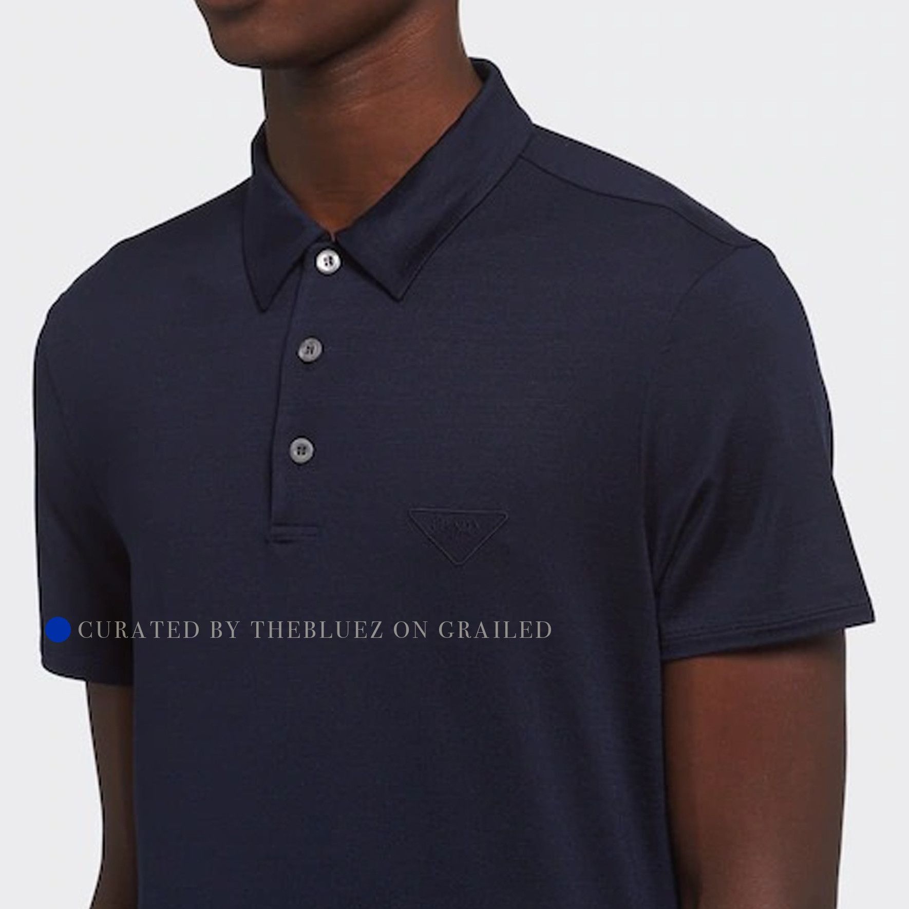 Prada Silk Polo with Logo Embroidery in Blue Size US XS / EU 42 / 0 - 9 Thumbnail