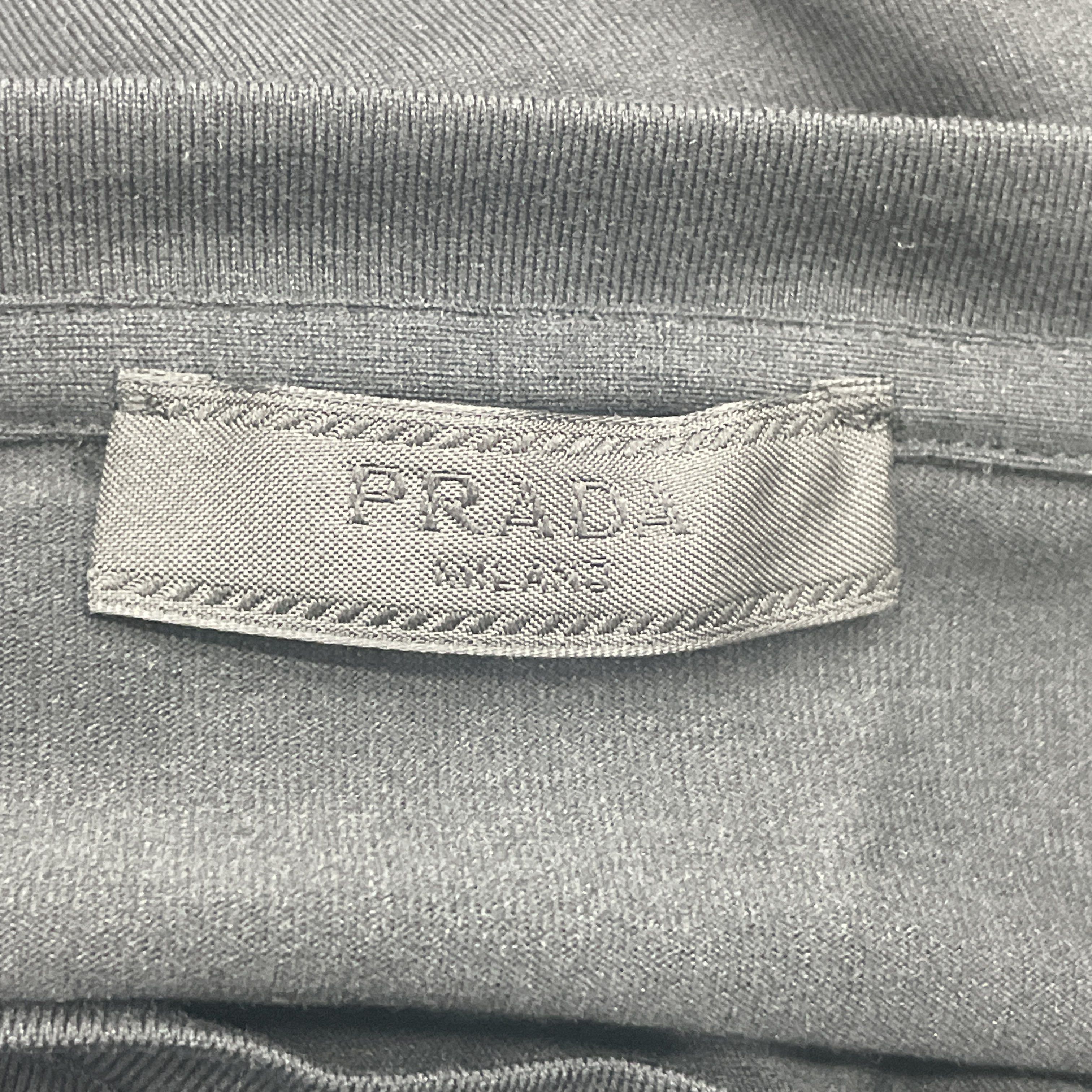 Prada Black Logo Triangle Patch T-Shirt in XXL Size US XXL / EU 58 / 5 - 3 Thumbnail