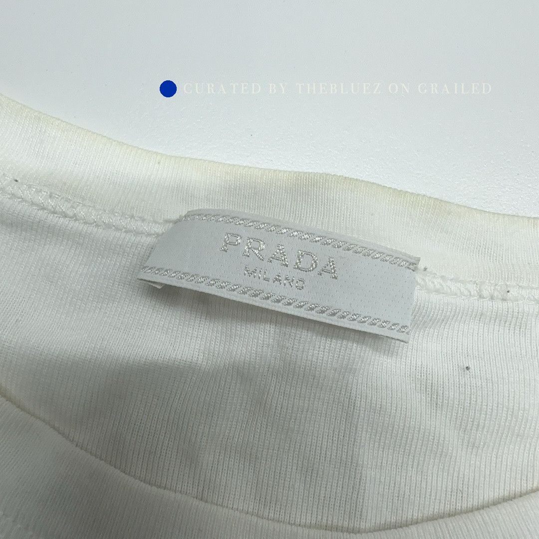 Prada Prada Triangle Logo Tee - Size L, White Size US L / EU 52-54 / 3 - 5 Thumbnail