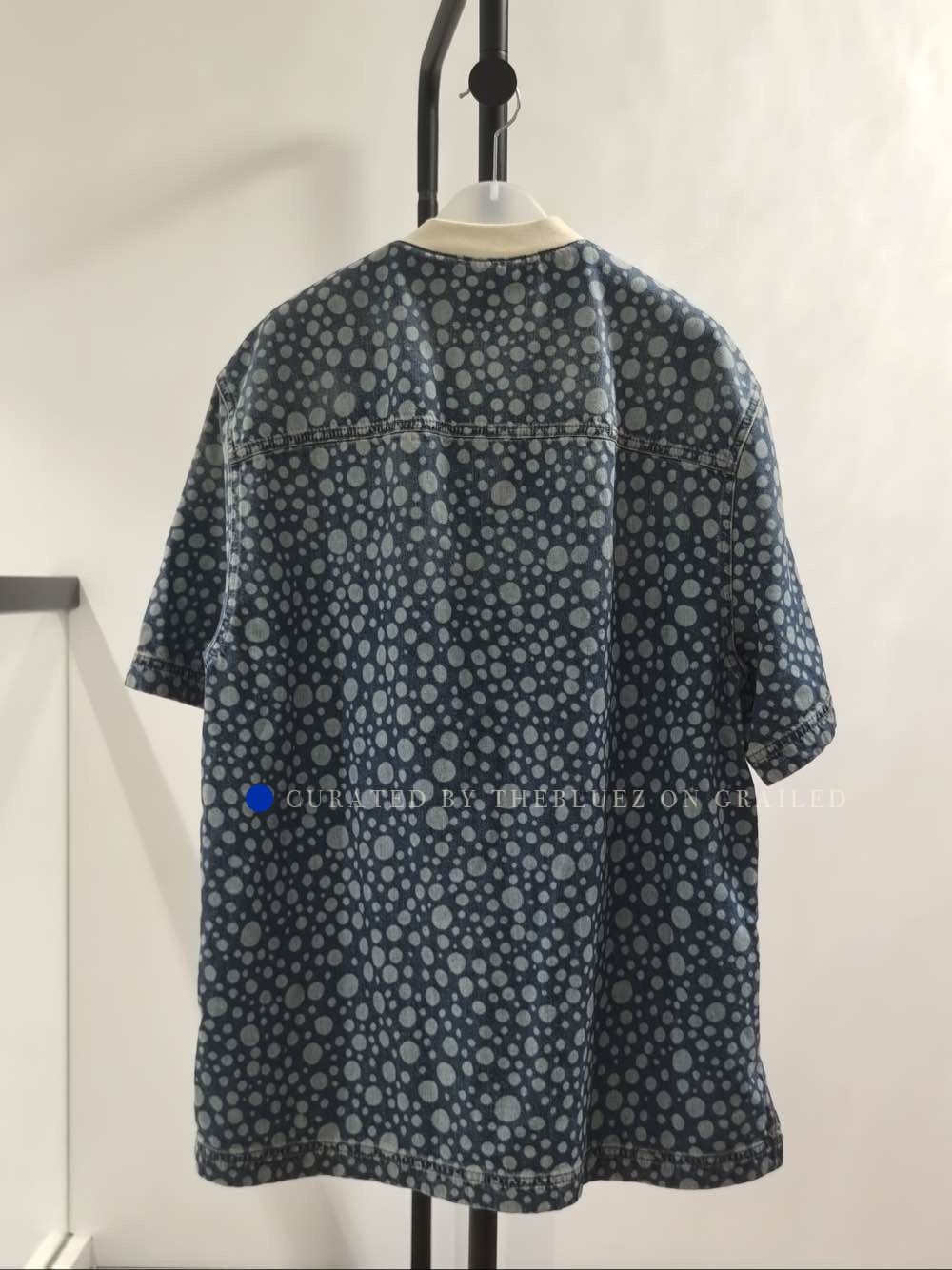 Louis Vuitton Blue Denim Shirt with Dot Pattern Size US L / EU 52-54 / 3 - 2 Thumbnail