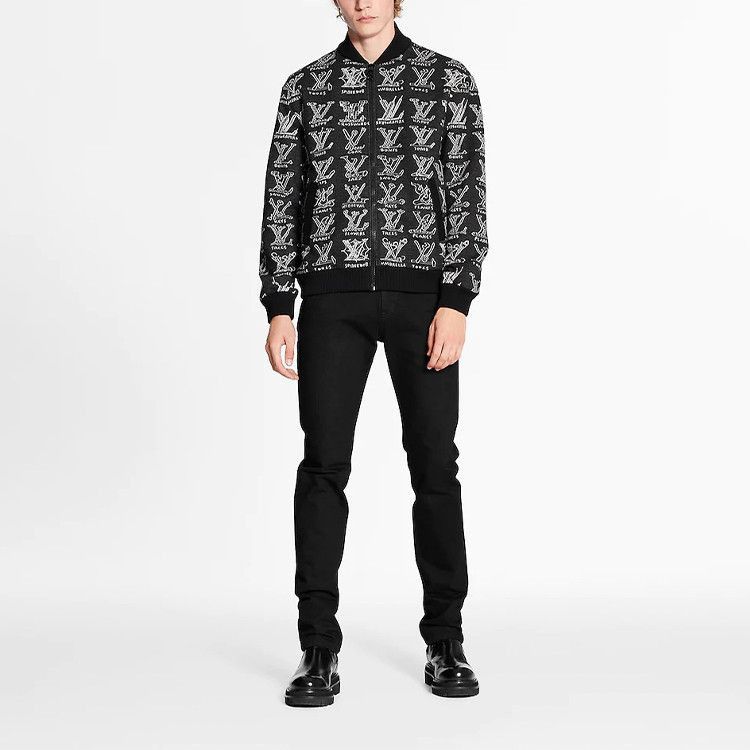 Louis Vuitton Black Jacquard Zip Up Bomber Jacket Size US XL / EU 56 / 4 - 6 Thumbnail