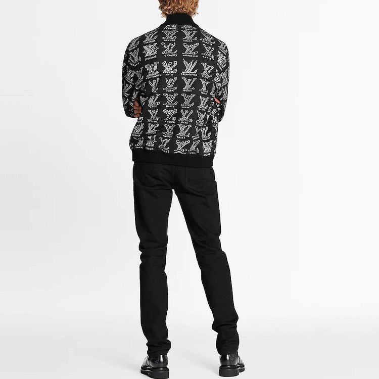 Louis Vuitton Black Jacquard Zip Up Bomber Jacket Size US XL / EU 56 / 4 - 7 Thumbnail