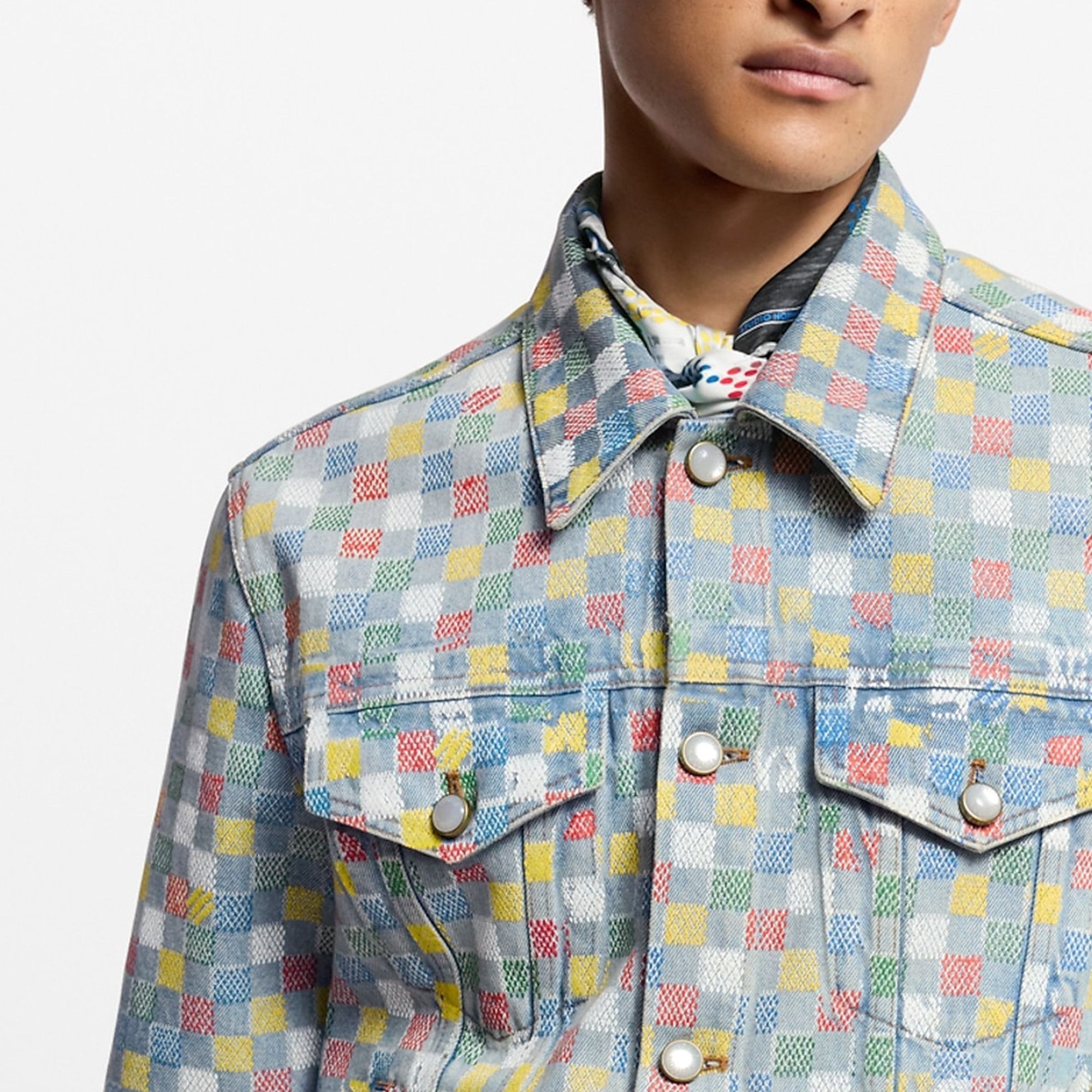 Louis Vuitton Damier Check Denim Jacket in Multi Size US XL / EU 56 / 4 - 10 Thumbnail