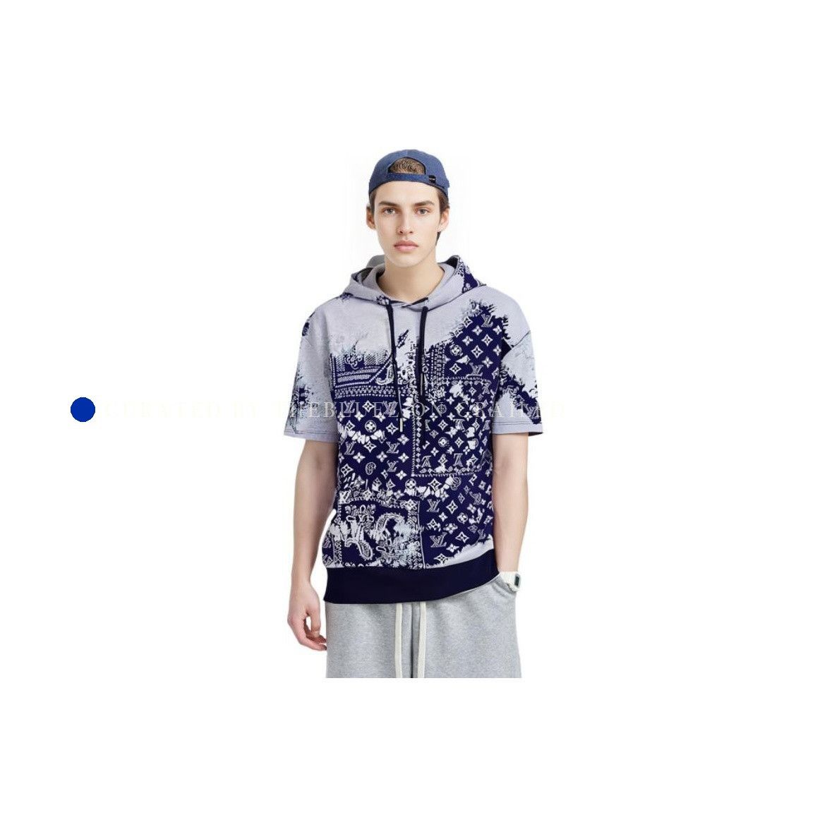 Louis Vuitton Monogram Bandana Hoodie T-Shirt in Blue Size US L / EU 52-54 / 3 - 8 Thumbnail