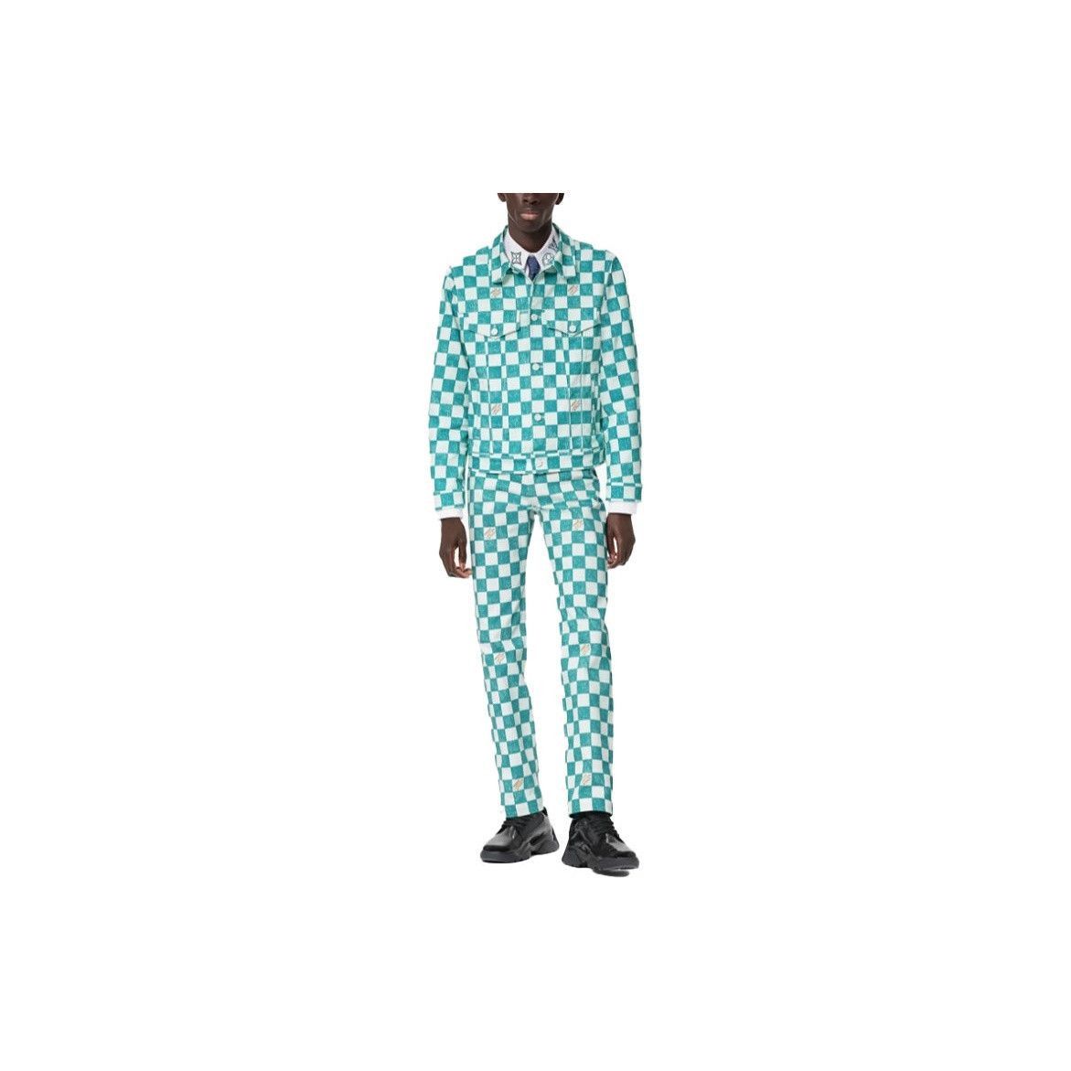 Louis Vuitton Green Checkered Denim Jacket in Size S Size US S / EU 44-46 / 1 - 6 Thumbnail