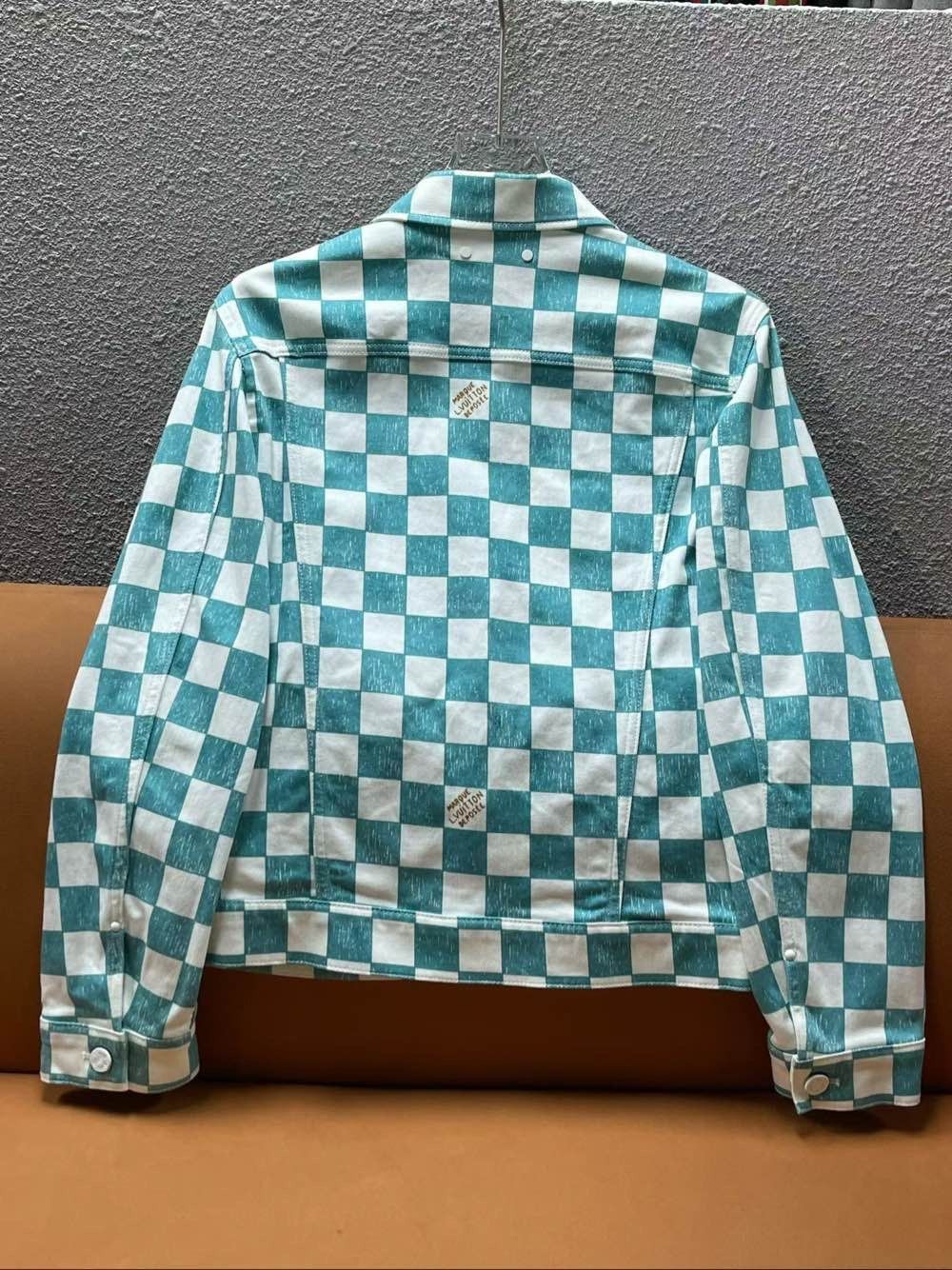 Louis Vuitton Green Checkered Denim Jacket in Size S Size US S / EU 44-46 / 1 - 2 Thumbnail