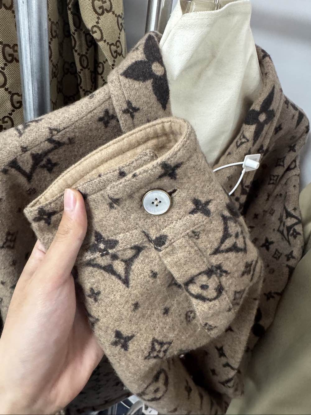 Louis Vuitton Monogram Wool Blend Jacket in Beige Size US XXL / EU 58 / 5 - 11 Thumbnail