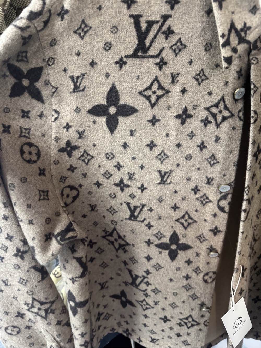 Louis Vuitton Monogram Wool Blend Jacket in Beige Size US XXL / EU 58 / 5 - 6 Thumbnail