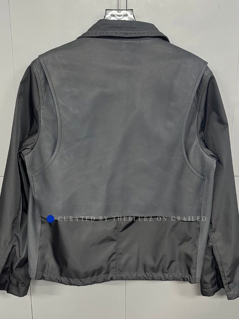 Louis Vuitton Gray Leather Logo Jacket in Size M Size US M / EU 48-50 / 2 - 2 Thumbnail