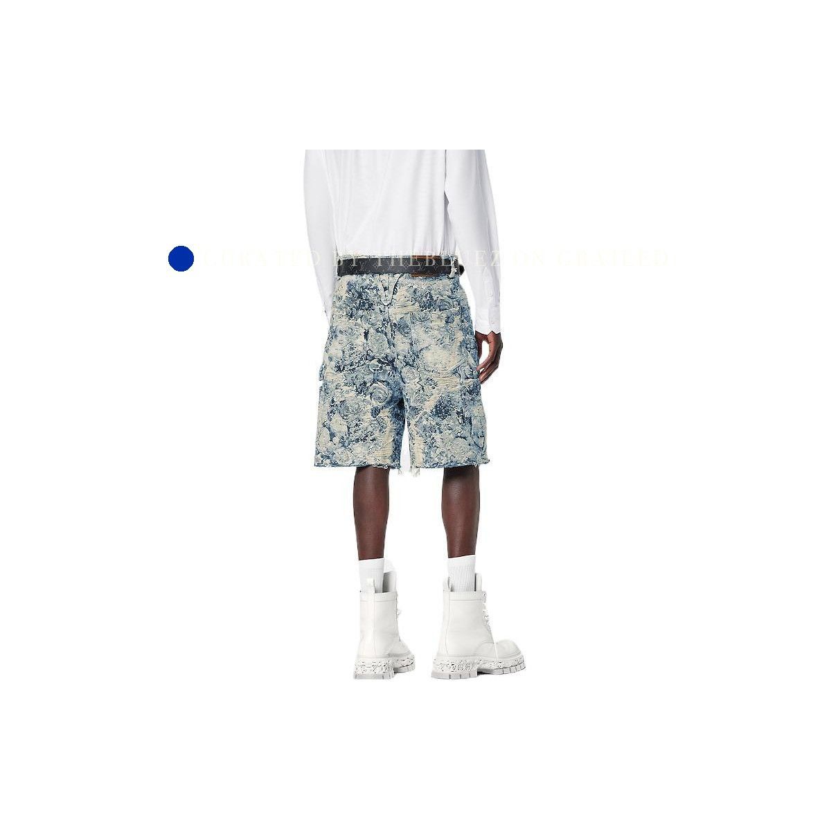 Louis Vuitton Floral Jacquard Blue Denim Shorts Size US 32 / EU 48 - 10 Thumbnail