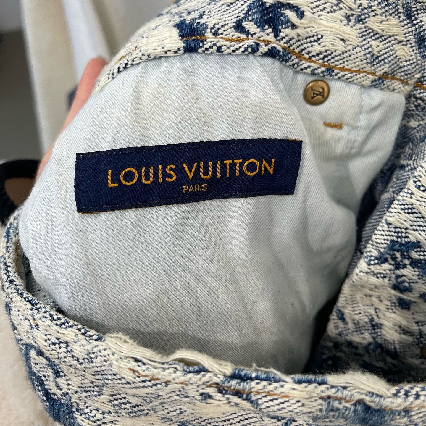 Louis Vuitton Floral Jacquard Blue Denim Shorts Size US 32 / EU 48 - 3 Thumbnail