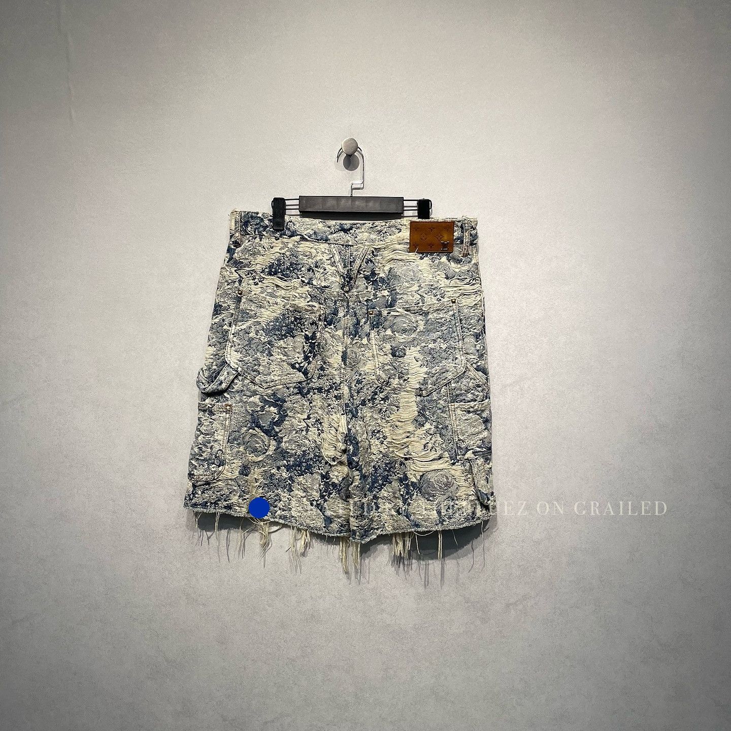 Louis Vuitton Floral Jacquard Blue Denim Shorts Size US 32 / EU 48 - 2 Thumbnail
