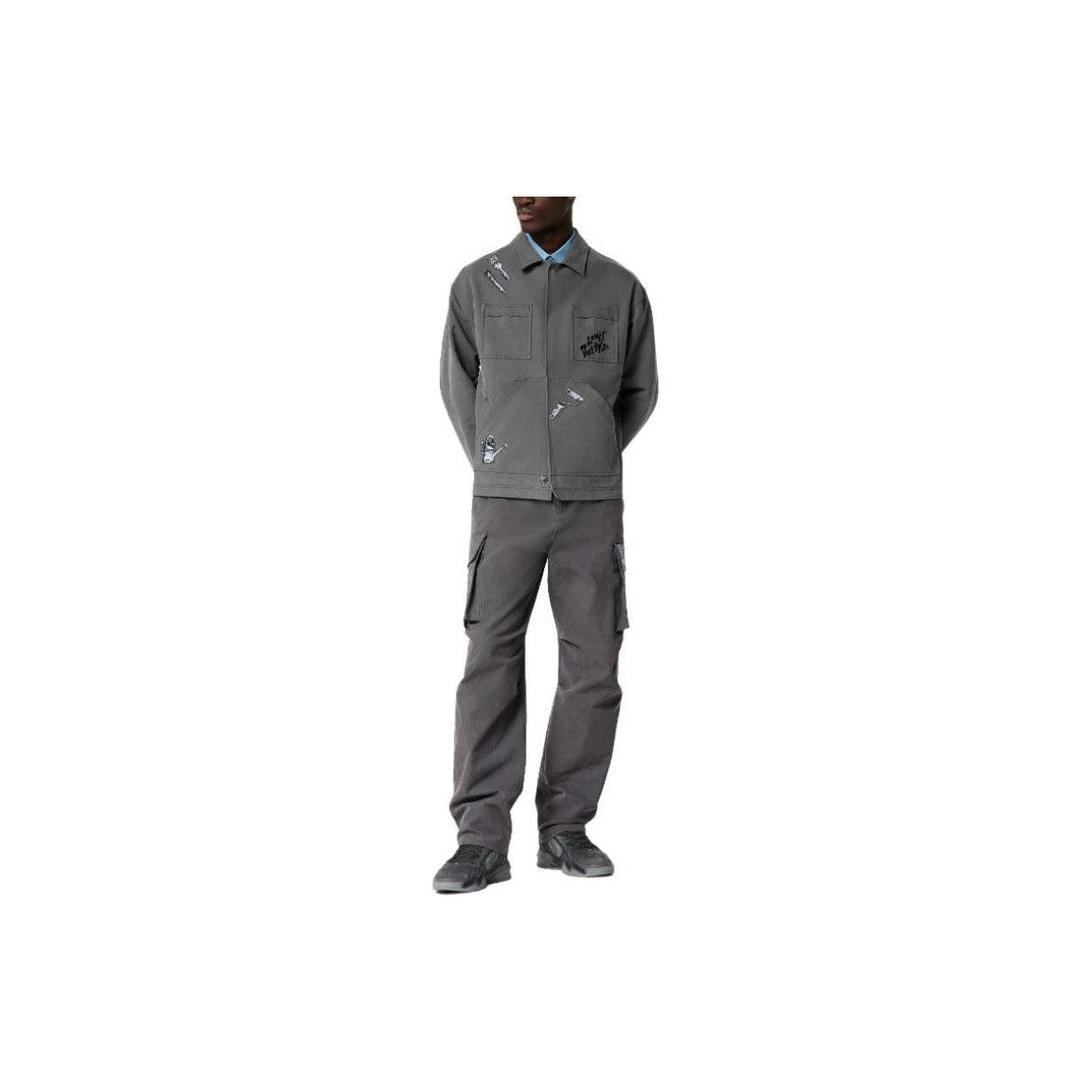 Louis Vuitton Gray Tool Embroidery Work Jacket Size US M / EU 48-50 / 2 - 5 Thumbnail