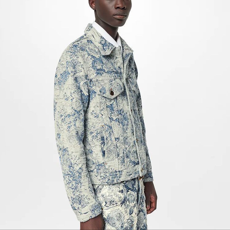 Louis Vuitton Floral Print Denim Jacket in Blue Size US M / EU 48-50 / 2 - 10 Thumbnail