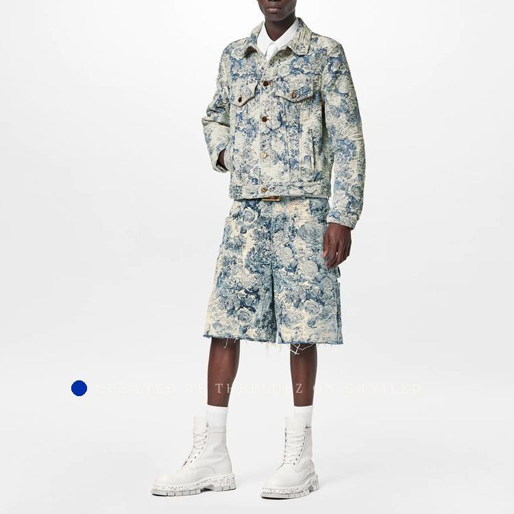 Louis Vuitton Floral Print Denim Jacket in Blue Size US M / EU 48-50 / 2 - 8 Thumbnail