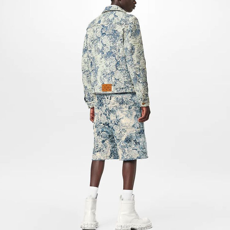 Louis Vuitton Floral Print Denim Jacket in Blue Size US M / EU 48-50 / 2 - 9 Thumbnail