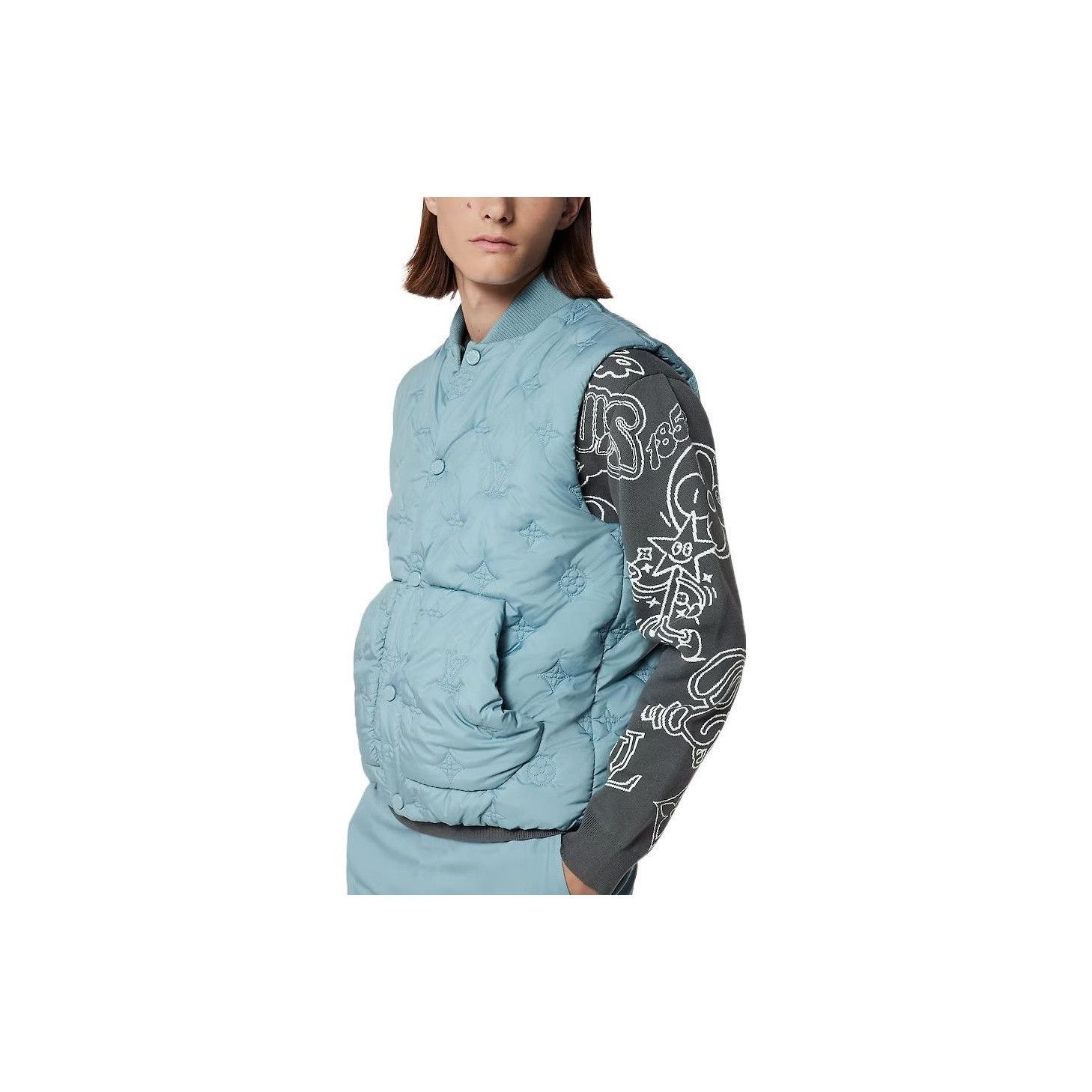 Louis Vuitton Monogram Quilted Vest in Blue Size US XL / EU 56 / 4 - 8 Thumbnail