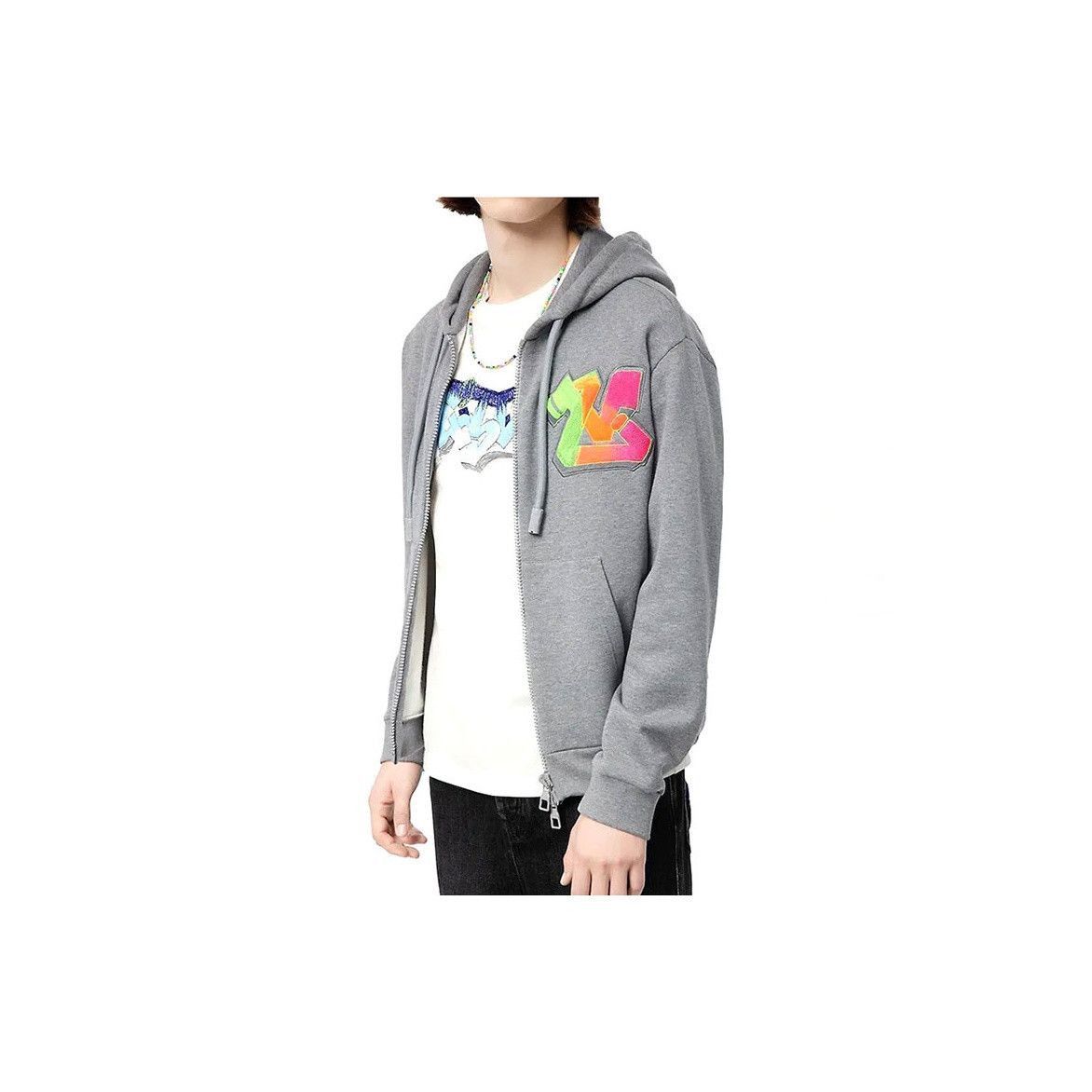 Louis Vuitton 3D Graffiti Zip-Up Hoodie in Gray Size US L / EU 52-54 / 3 - 14 Thumbnail
