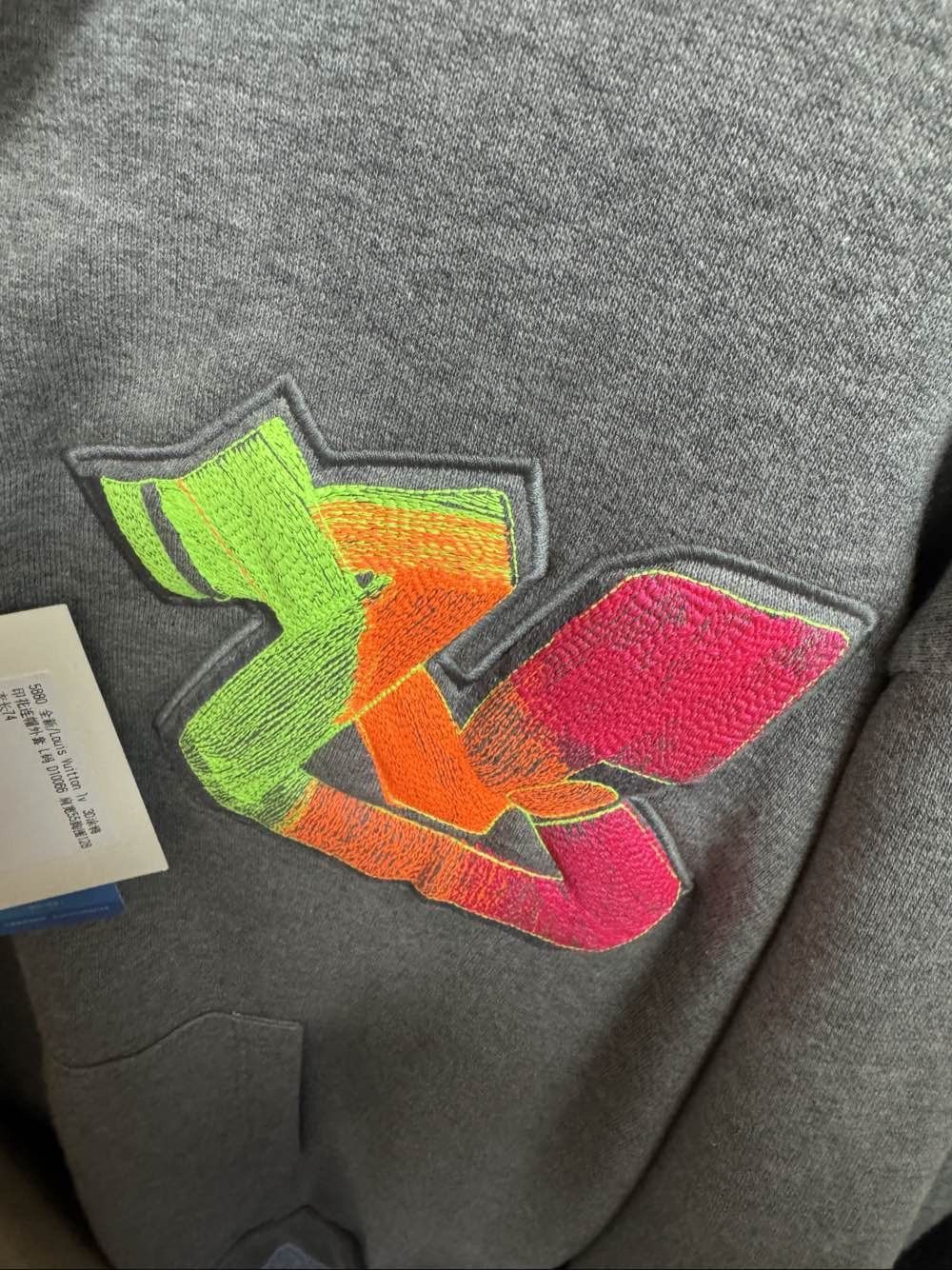Louis Vuitton 3D Graffiti Zip-Up Hoodie in Gray Size US L / EU 52-54 / 3 - 10 Thumbnail